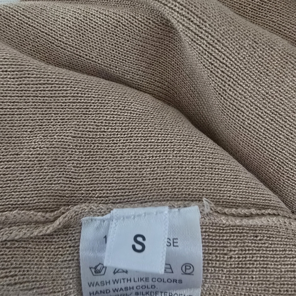 Tan and White Tie Front Pencil Skirt - Picture 4 of 8